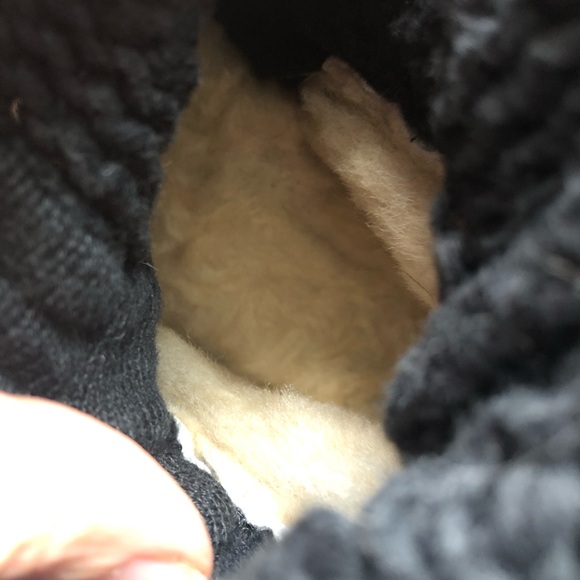 UGG Knit Boots Patchwork Tall Black Bleached Full Zip Sock Boot 1001020 Women 5 - Picture 12 of 13